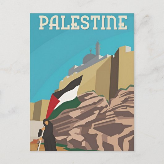 Palestina Reizen waterverf retro Briefkaart (Voorkant)