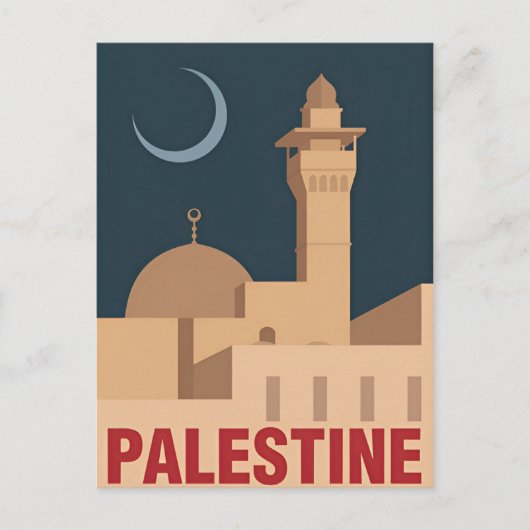  Palestina Reizen waterverf retro Briefkaart (Voorkant)