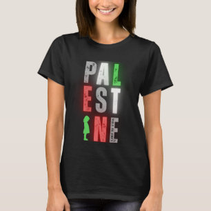 PALESTINA Solidair   Bedrukte Neonletters T-shirt