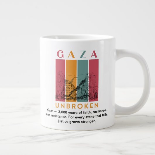Palestina Solidariteit Jumbo Mok – Gaza ongebroken (Rechts)