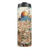 Palestina stadsgezicht illustratie thermosbeker (Voorkant)