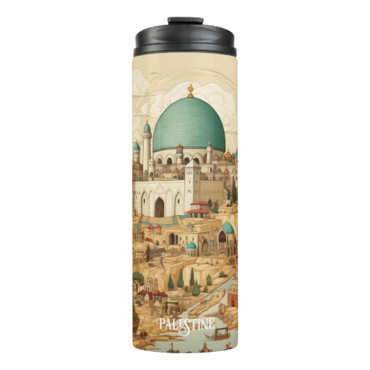 Palestina stadsgezicht illustratie thermosbeker (Voorkant)