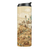 Palestina stadsgezicht illustratie thermosbeker (Gedraaid links)