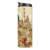 Palestina stadsgezicht illustratie thermosbeker (Geroteerd rechts)