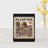 Palestina Stamp Dome Cultureel Erfgoed Kunst Kaart (Gele Bloem)