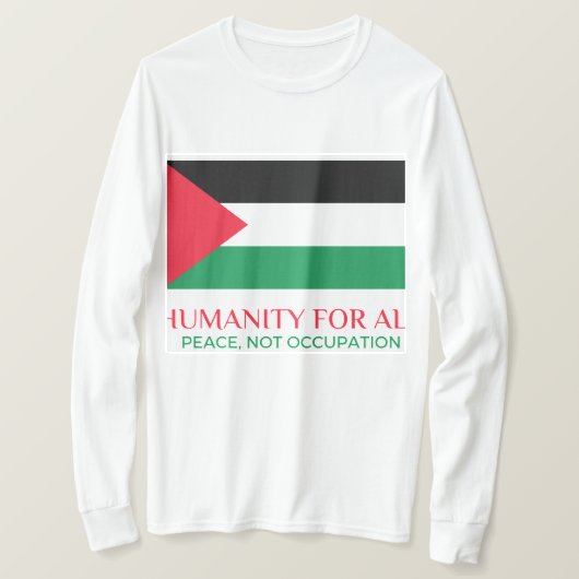 Palestina Support T-shirt met lange mouwen (Design voorkant)