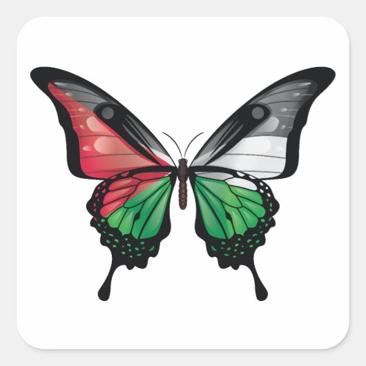 Palestina Swallowtail Vlinder Vlag Vierkante Sticker (Voorkant)