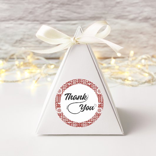 Palestina Tatreez in het rood Dank u Sticker