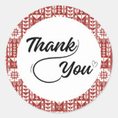 Palestina Tatreez in het rood Dank u Sticker (Voorkant)