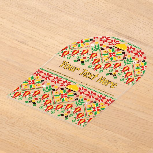 Palestina Tatreez Traditioneel Borduurwerk Acryl Uitnodigingen (Laagn)