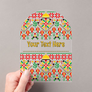 Palestina Tatreez Traditioneel Borduurwerk Acryl Uitnodigingen