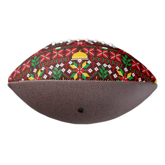 Palestina Tatreez Traditioneel Borduurwerk American Football (Gedraaid 270)