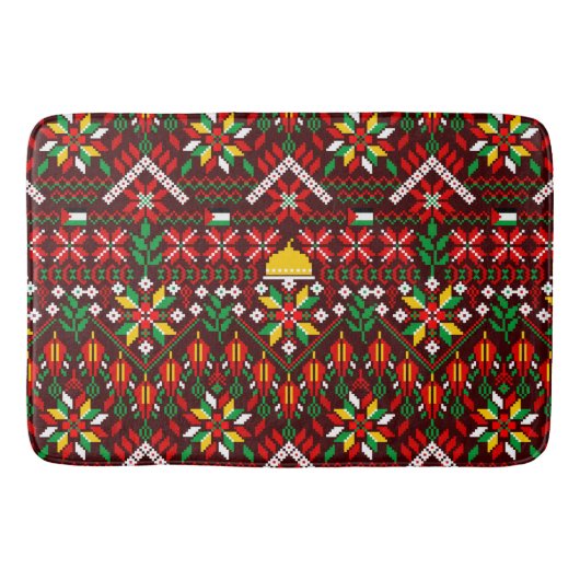 Palestina Tatreez Traditioneel Borduurwerk Badmat (Voorkant)