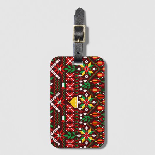 Palestina Tatreez Traditioneel Borduurwerk Bagagelabel (Voorkant (verticaal))