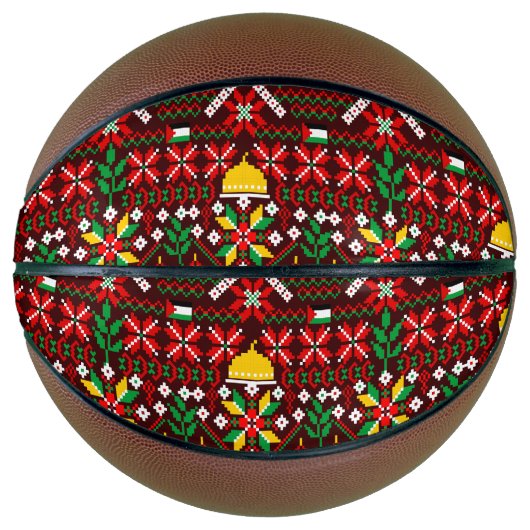 Palestina Tatreez Traditioneel Borduurwerk Basketbal (Voorkant)