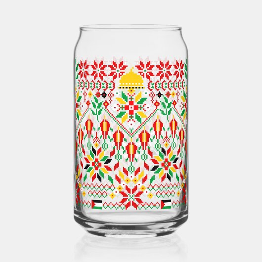 Palestina Tatreez Traditioneel Borduurwerk Blikvorm Glas (Achterkant)