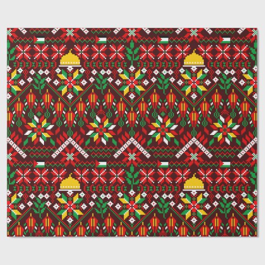 Palestina Tatreez Traditioneel Borduurwerk Cadeaupapier (Vlak)