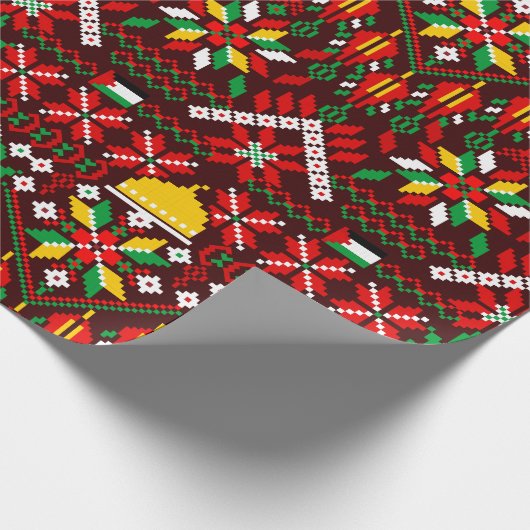 Palestina Tatreez Traditioneel Borduurwerk Cadeaupapier (Hoek)