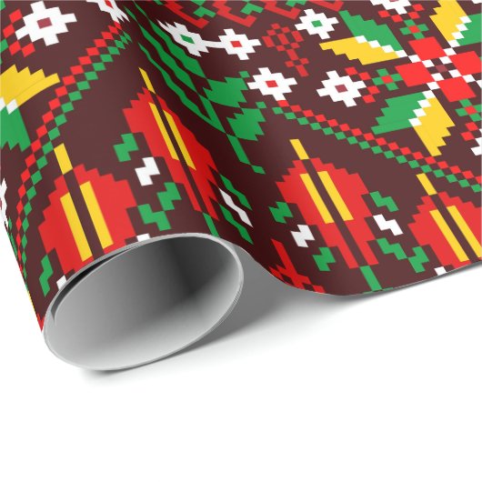 Palestina Tatreez Traditioneel Borduurwerk Cadeaupapier (Rol Hoek)
