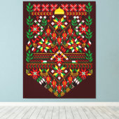 Palestina Tatreez Traditioneel Borduurwerk Canvas Afdruk (Insitu (Houten vloer))