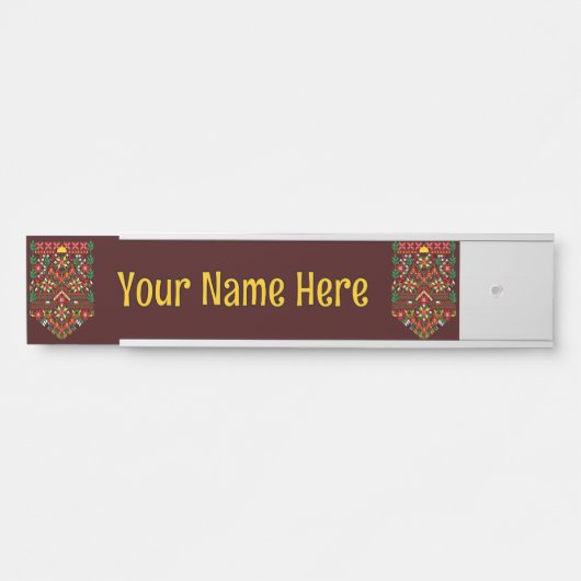 Palestina Tatreez Traditioneel Borduurwerk Deurbordje (Voorkant)