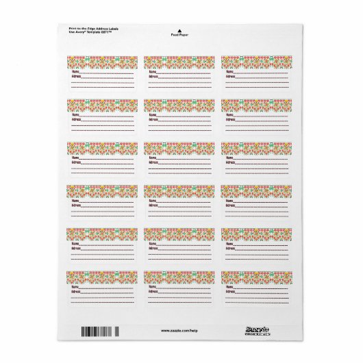 Palestina Tatreez Traditioneel Borduurwerk Etiket (Full Sheet)