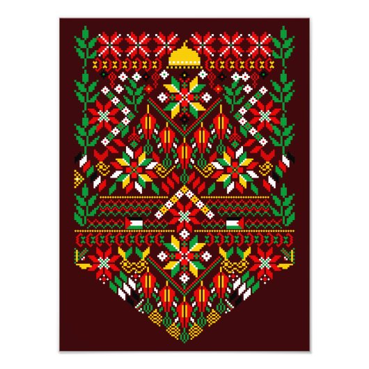 Palestina Tatreez Traditioneel Borduurwerk Foto Afdruk (Voorkant)