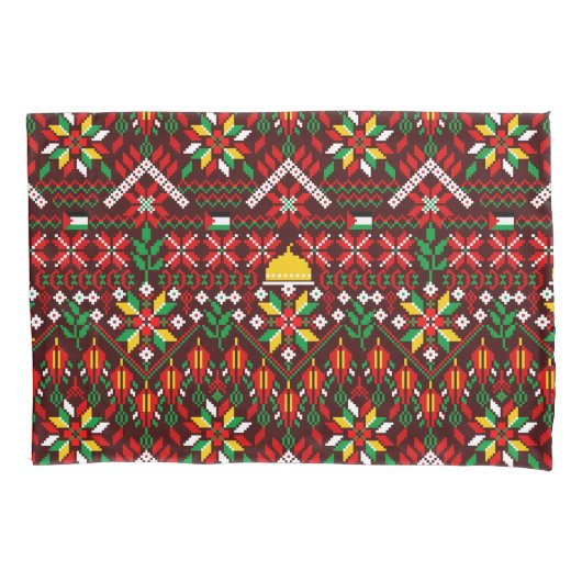 Palestina Tatreez Traditioneel Borduurwerk Kussensloop (Voorkant)