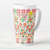 Palestina Tatreez Traditioneel Borduurwerk Latte Mok (Rechterhoek)