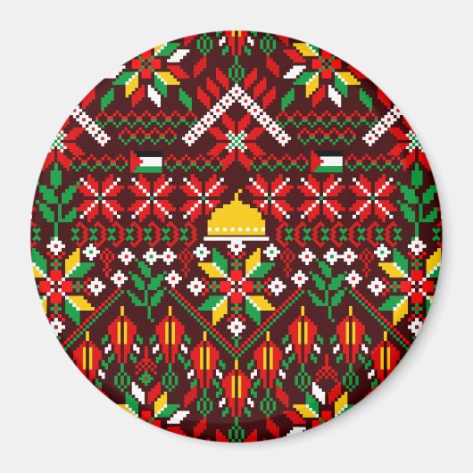 Palestina Tatreez Traditioneel Borduurwerk Magneet (Voorkant)