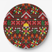 Palestina Tatreez Traditioneel Borduurwerk Papieren Bordje (Voorkant)