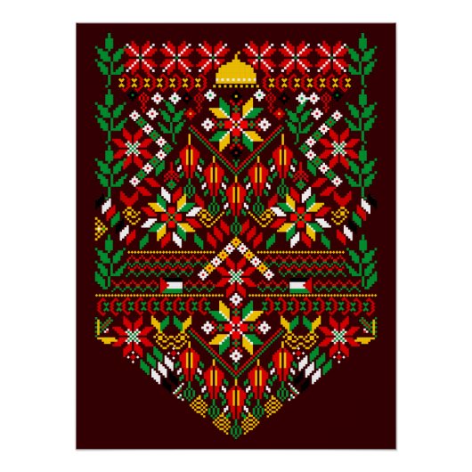 Palestina Tatreez Traditioneel Borduurwerk Perfect Poster (Voorkant)