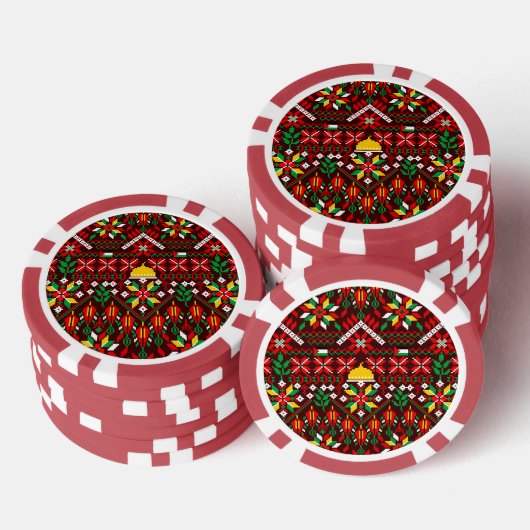 Palestina Tatreez Traditioneel Borduurwerk Poker Chips (Opstapeling)