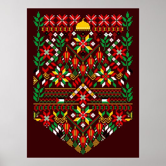 Palestina Tatreez Traditioneel Borduurwerk Poster (Voorkant)