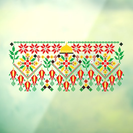 Palestina Tatreez Traditioneel Borduurwerk Raamsticker (Vel 3)