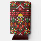 Palestina Tatreez Traditioneel Borduurwerk Seltzer Blikjeskoeler (Achterkant)