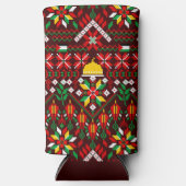 Palestina Tatreez Traditioneel Borduurwerk Seltzer Blikjeskoeler (Voorkant)