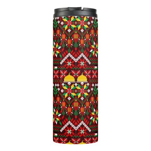 Palestina Tatreez Traditioneel Borduurwerk Thermosbeker (Achterkant)