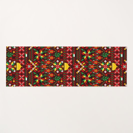 Palestina Tatreez Traditioneel Borduurwerk Yogamat (Voorkant (horizontaal))