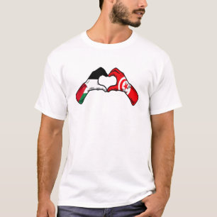 Palestina Tunesië Vlag - Palestijns Tunesische Har T-shirt