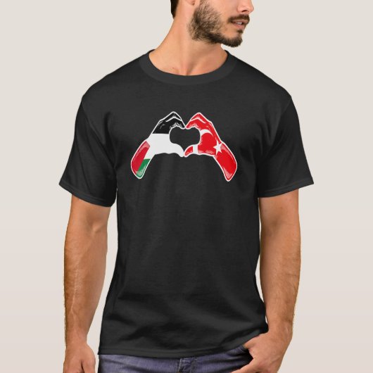 Palestina Turkije vlag Palestijns Turks hart T-shirt (Voorkant)