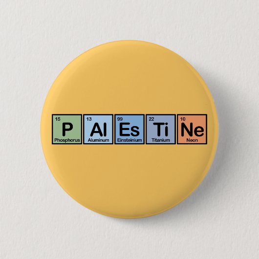 Palestina uit elementen ronde button 5,7 cm (Voorkant)