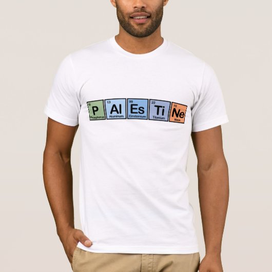 Palestina uit elementen t-shirt (Voorkant)