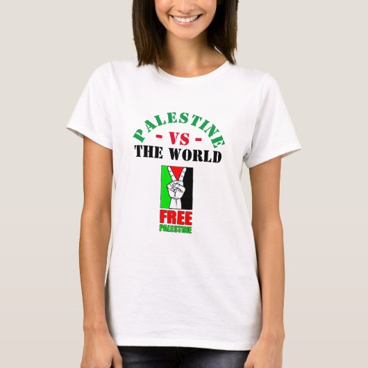 Palestina versus de wereld. Gratis Palestina T-shi T-shirt (Voorkant)