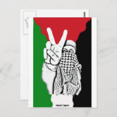Palestina - Victory - vlag Briefkaart (Voorkant / Achterkant)