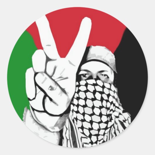 Palestina - Victory - vlag Ronde Sticker (Voorkant)