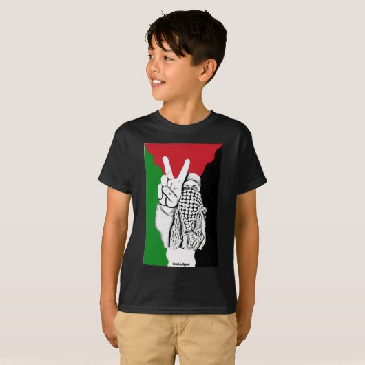 Palestina - Victory - vlag T-shirt (Voorkant volledig)