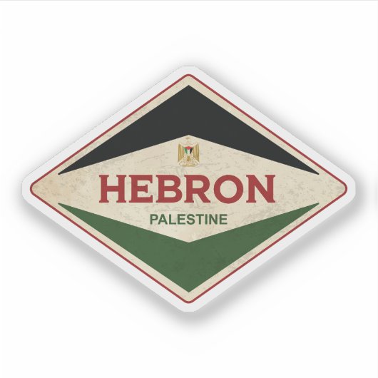 Palestina-Vintage Hebron Sticker (Voorkant)