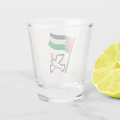 Palestina Vlag فلسطين Vredesduif | Vrij Palestina Shot Glas (Achterkant)