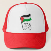 Palestina Vlag فلسطين Vredesduif | Vrij Palestina Trucker Pet (Voorkant)
